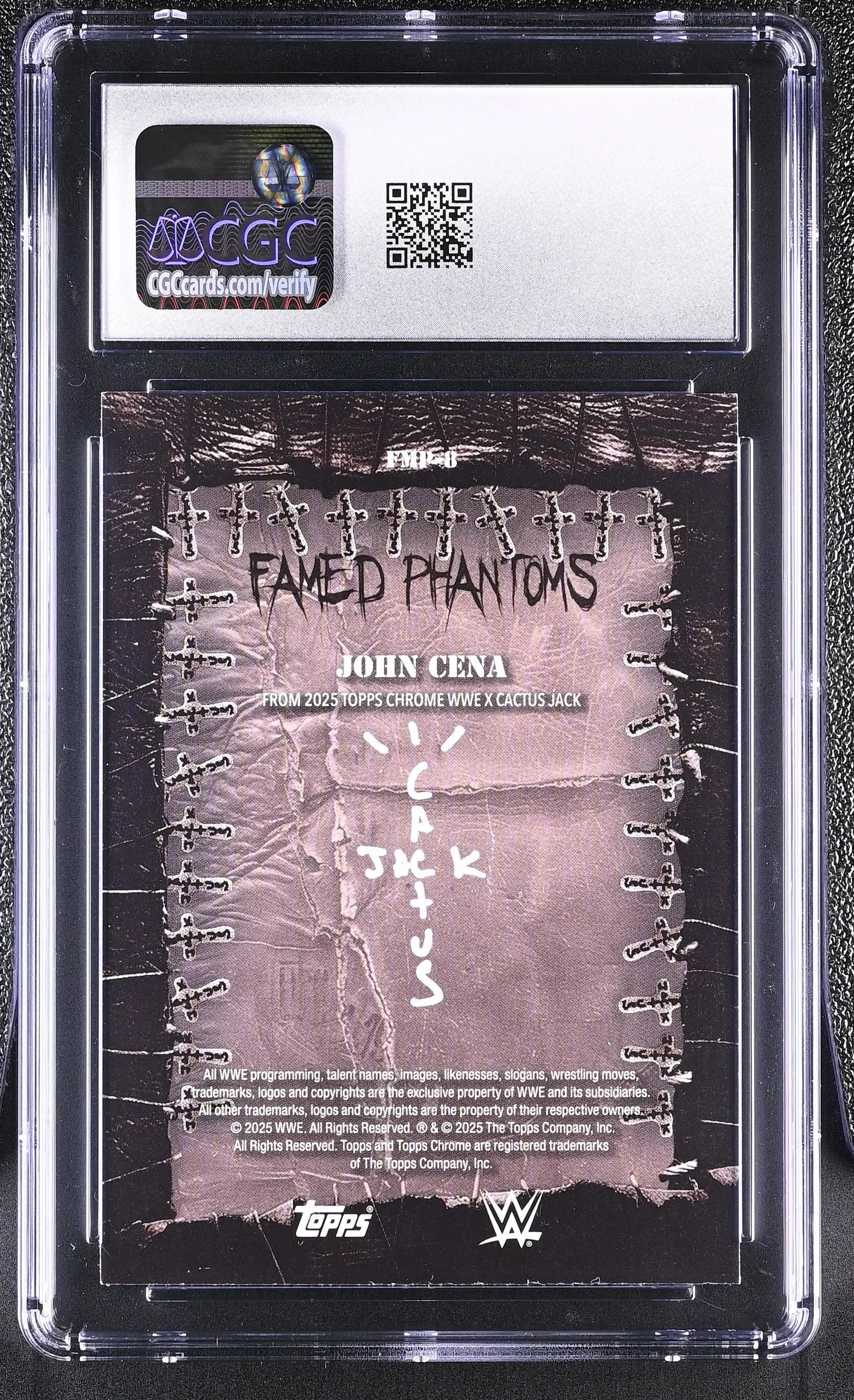 2025 Topps Chrome WWE Cactus Jack Famed Phantoms John Cena Green /99 CGC 9.5 