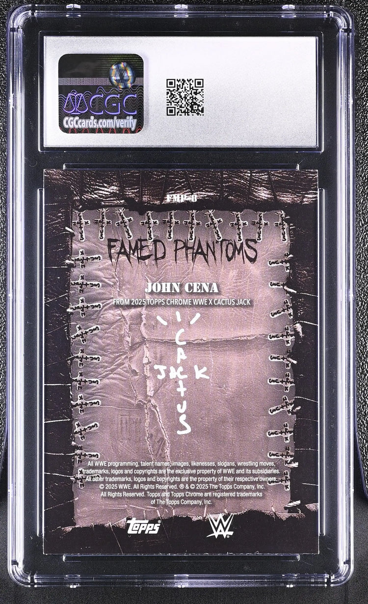 2025 Topps Chrome WWE Cactus Jack Famed Phantoms John Cena Green /99 CGC 9.5 