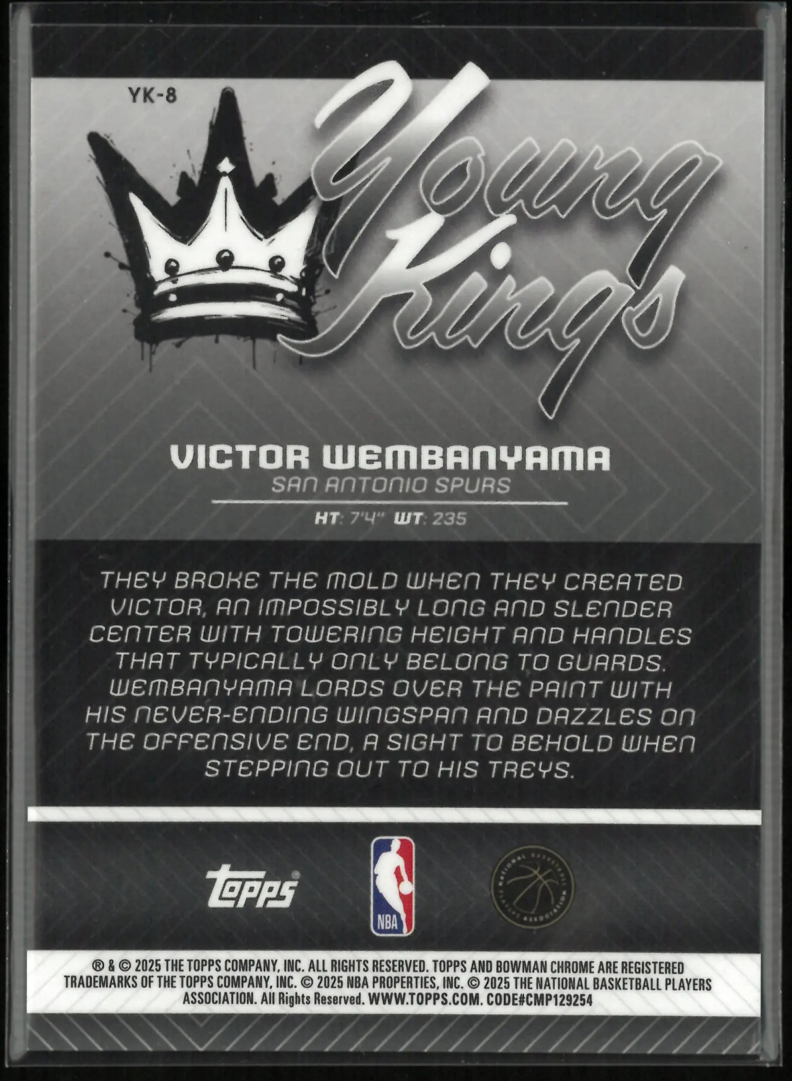2025 Topps Chrome Young Kings Victor Wembanyama /250 