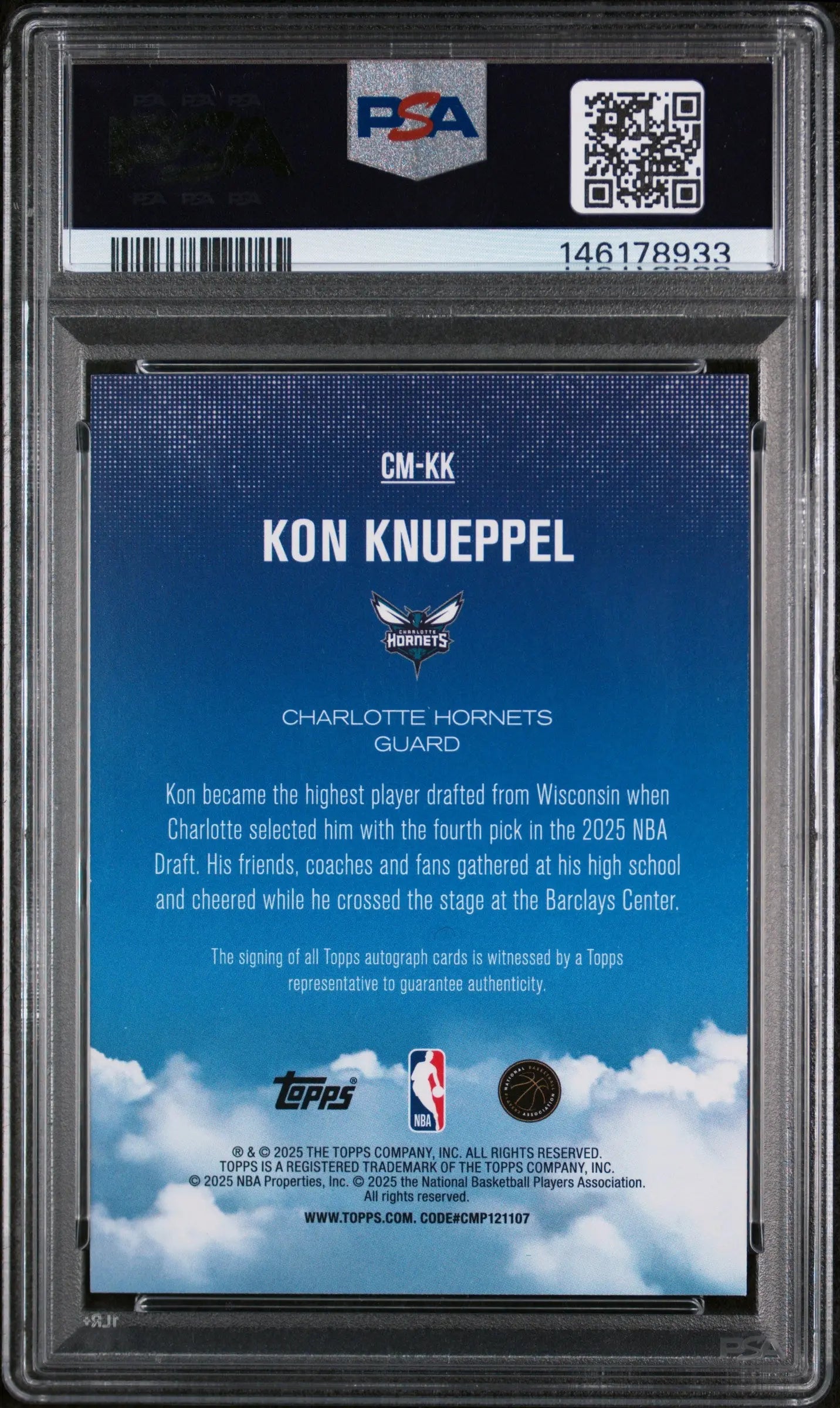 2025 Topps Contemporary Marks Rookie Autograph Kon Knueppel Auto RC PSA 9 