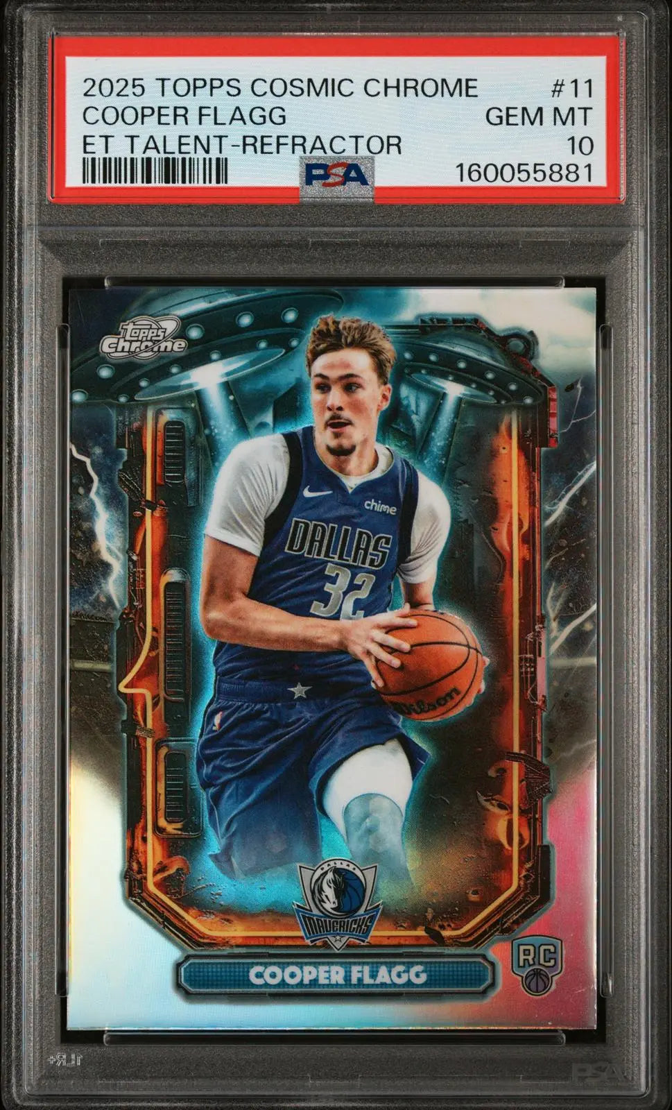 2025 Topps Cosmic Chrome ET Talent Rookie Cooper Flagg RC Refractor PSA 10 