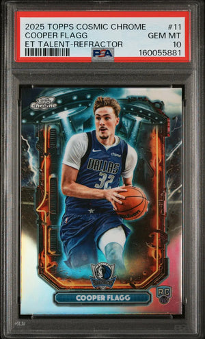 2025 Topps Cosmic Chrome ET Talent Rookie Cooper Flagg RC Refractor PSA 10 