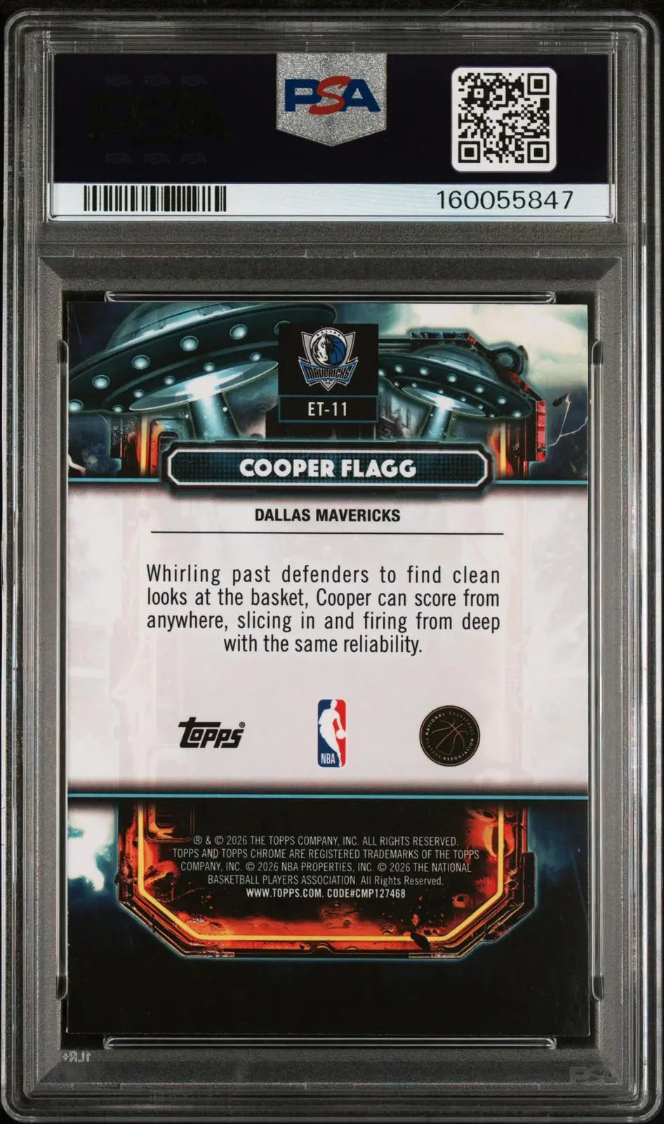 2025 Topps Cosmic Chrome Extraterrestrial Talent Rookie Cooper Flagg RC PSA 10 