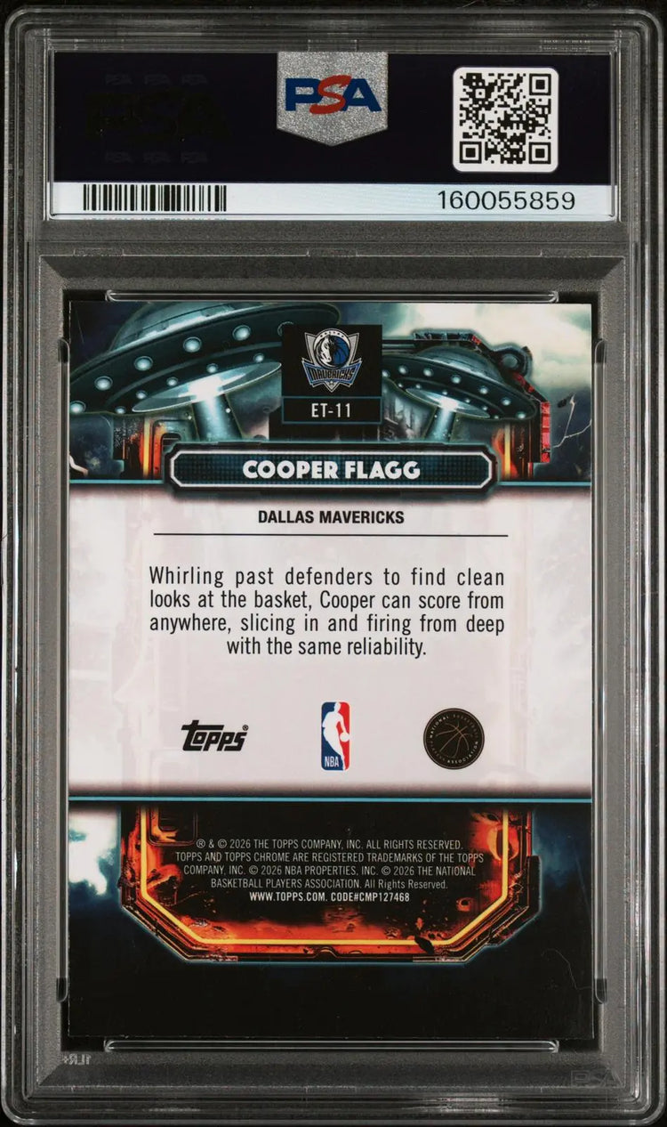 2025 Topps Cosmic Chrome Extraterrestrial Talent Rookie Cooper Flagg RC PSA 10 