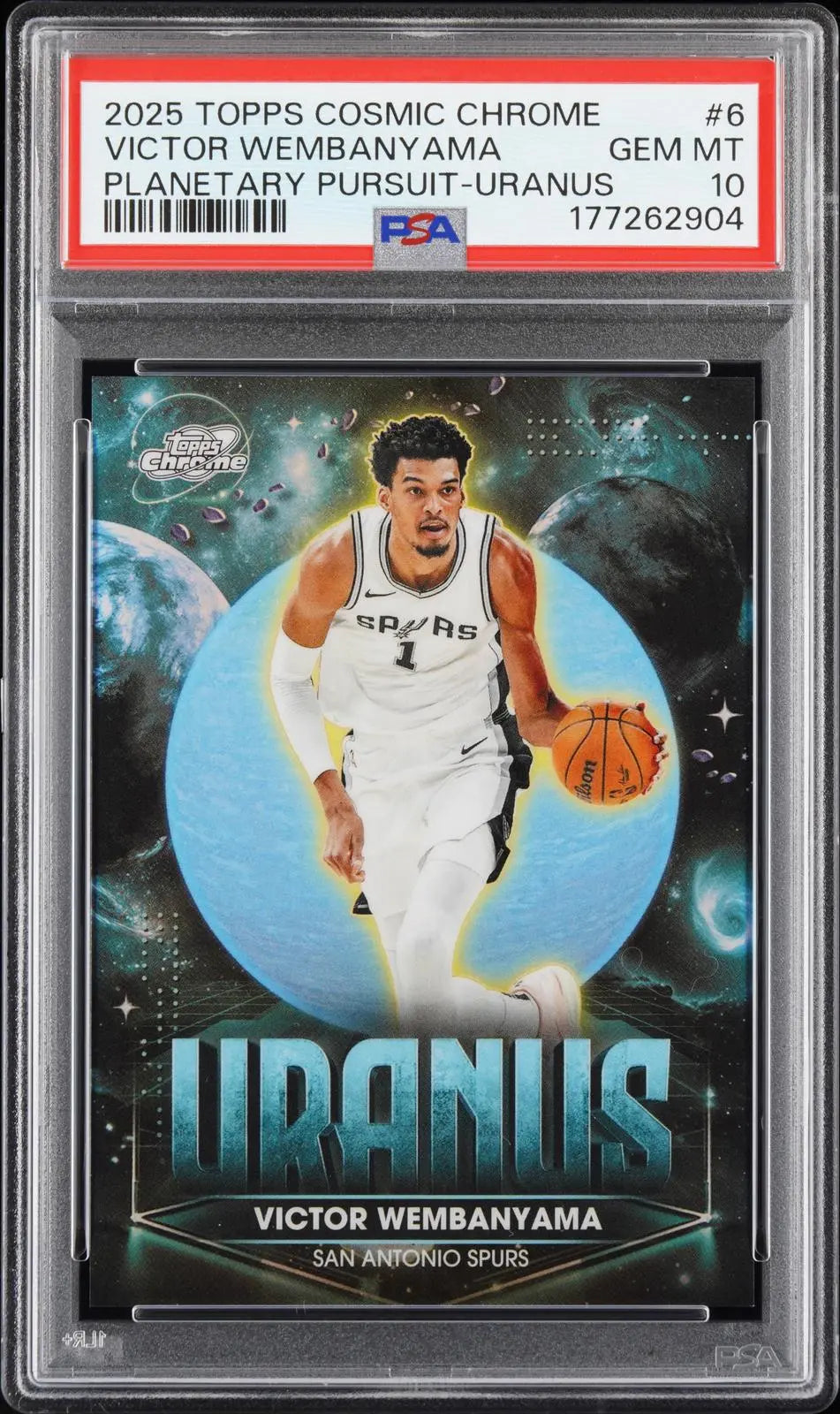 2025 Topps Cosmic Chrome Planetary Pursuit Victor Wembanyama Uranus PSA 10 