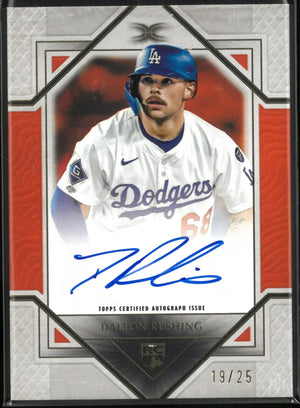 2025 Topps Definitive Collection Baseball Definitive Rookie Auto Dalton Rushing /25 
