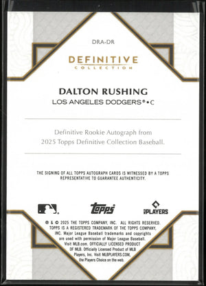 2025 Topps Definitive Collection Baseball Definitive Rookie Auto Dalton Rushing /25 