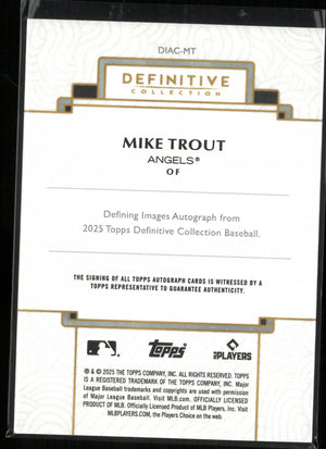 2025 Topps Definitive Defining Images Autograph Mike Trout Auto /10 
