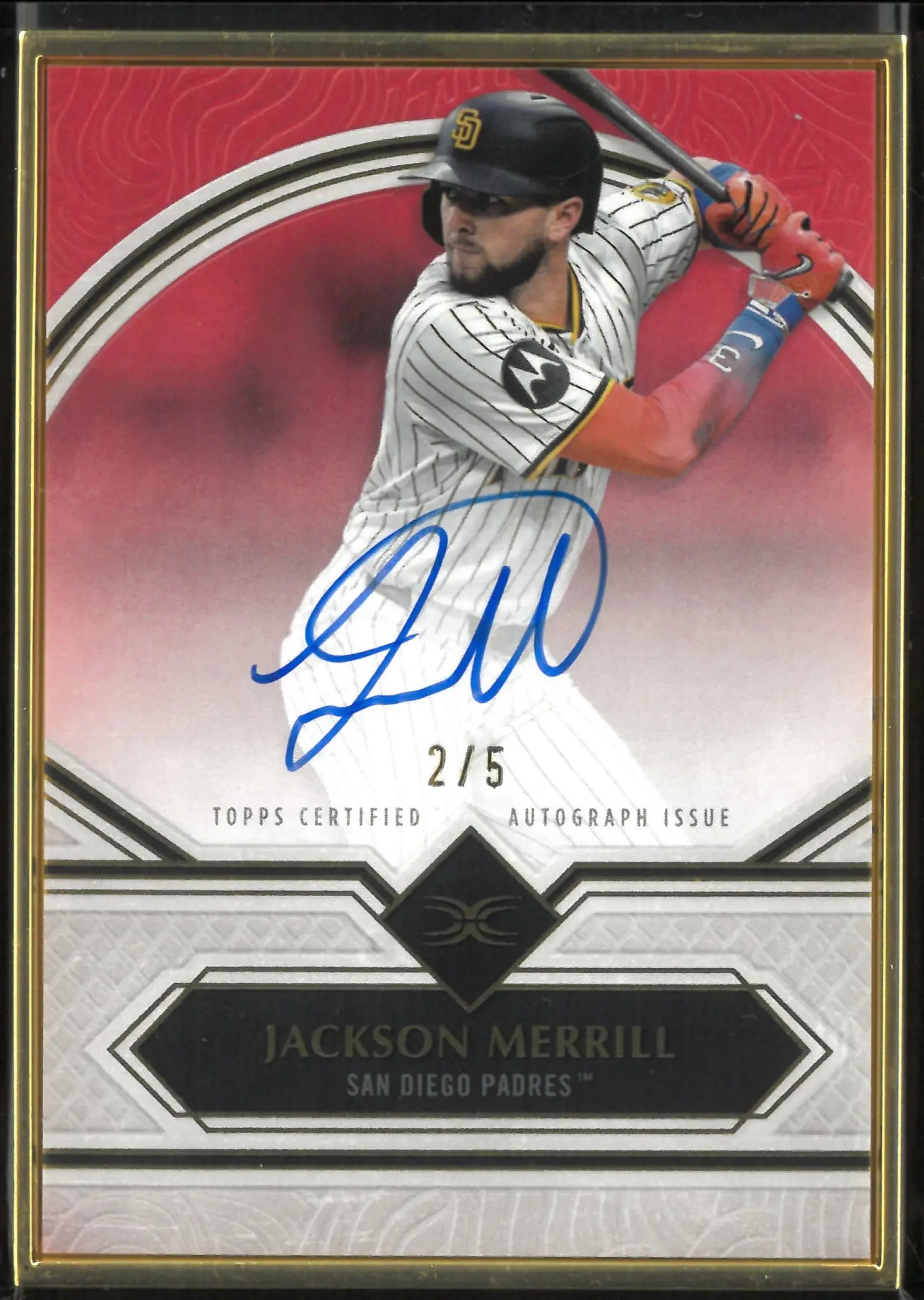 2025 Topps Definitive Framed Autograph Jackson Merrill Auto Red /5 