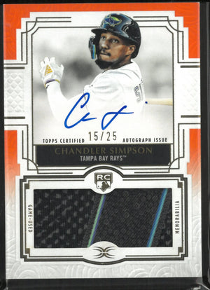 2025 Topps Definitive Rookie Patch Autograph Chandler Simpson Orange /25 RC 