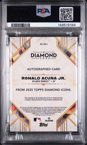 2025 Topps Diamond Icons Autographs Ronald Acuna JR. Auto /25 RC PSA 9 