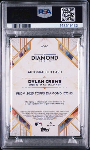 2025 Topps Diamond Icons Autographs Rookie Dylan Crews Auto Blue /15 RC PSA 9 