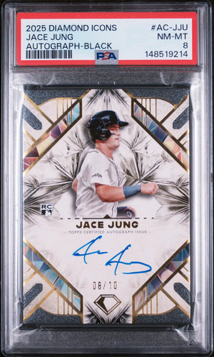 2025 Topps Diamond Icons Autographs Rookie Jace Jung Auto /10 RC PSA 8 