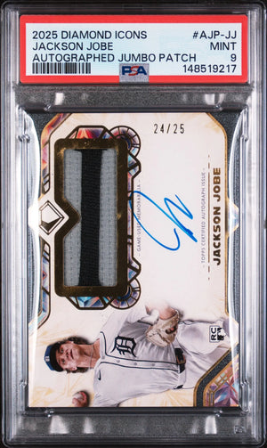 2025 Topps Diamond Icons Rookie Autographed Jumbo Patches Jackson Jobe /25 PSA 9 