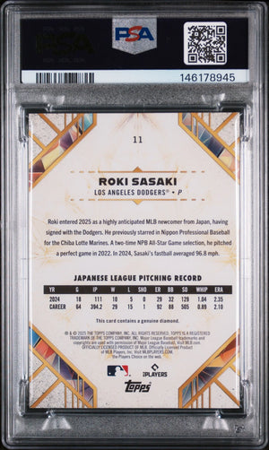 2025 Topps Diamond Icons Rookie Roki Sasaki /25 RC PSA 9 