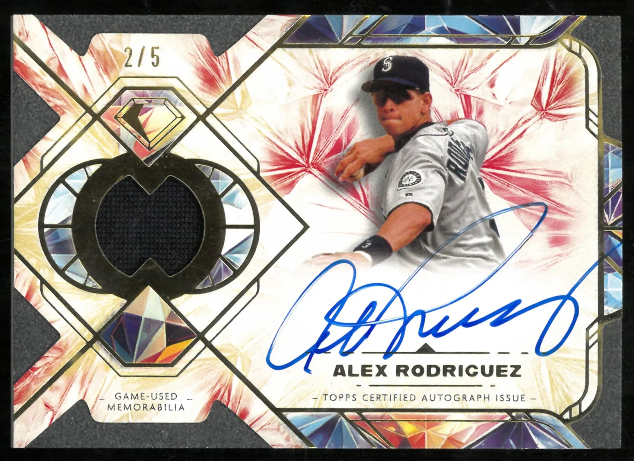 2025 Topps Diamond Icons Single Player Auto Relic Patch Alex Rodriguez /5 