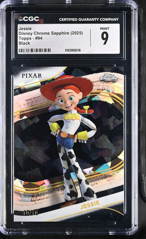 2025 Topps Disney Chrome Sapphire Jessie Black /10 CGC 9 