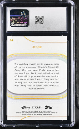 2025 Topps Disney Chrome Sapphire Jessie Black /10 CGC 9 