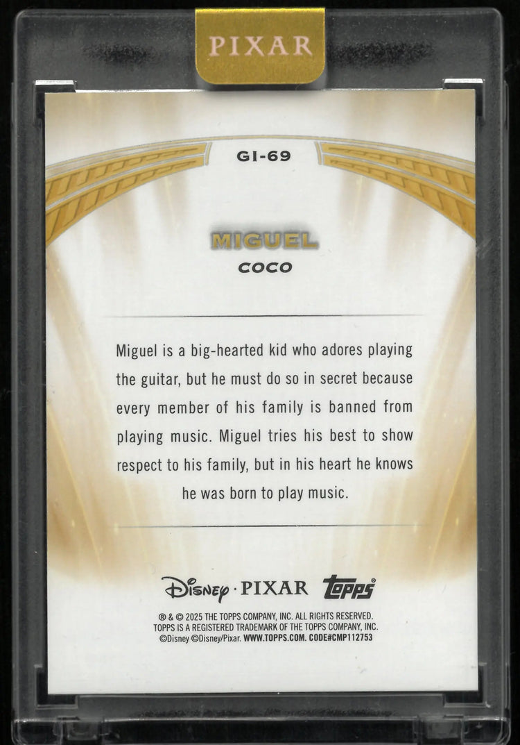 2025 Topps Disney Pixar Golden Icons Miguel /15 