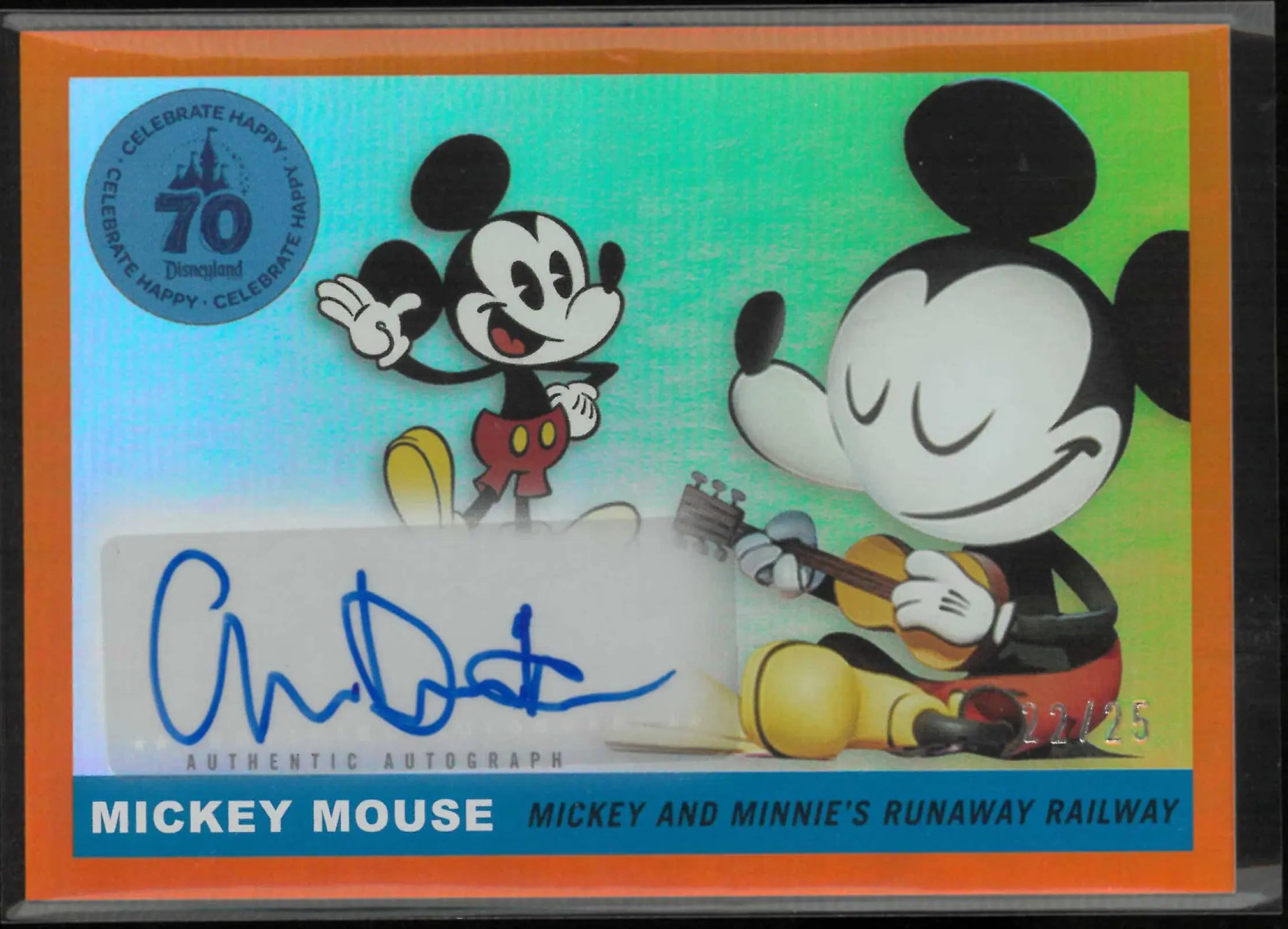 2025 Topps Disneyland 70th Mickey Voiced by Chris Diamantopoulos Auto Orange/25 