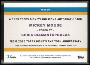2025 Topps Disneyland 70th Mickey Voiced by Chris Diamantopoulos Auto Orange/25 