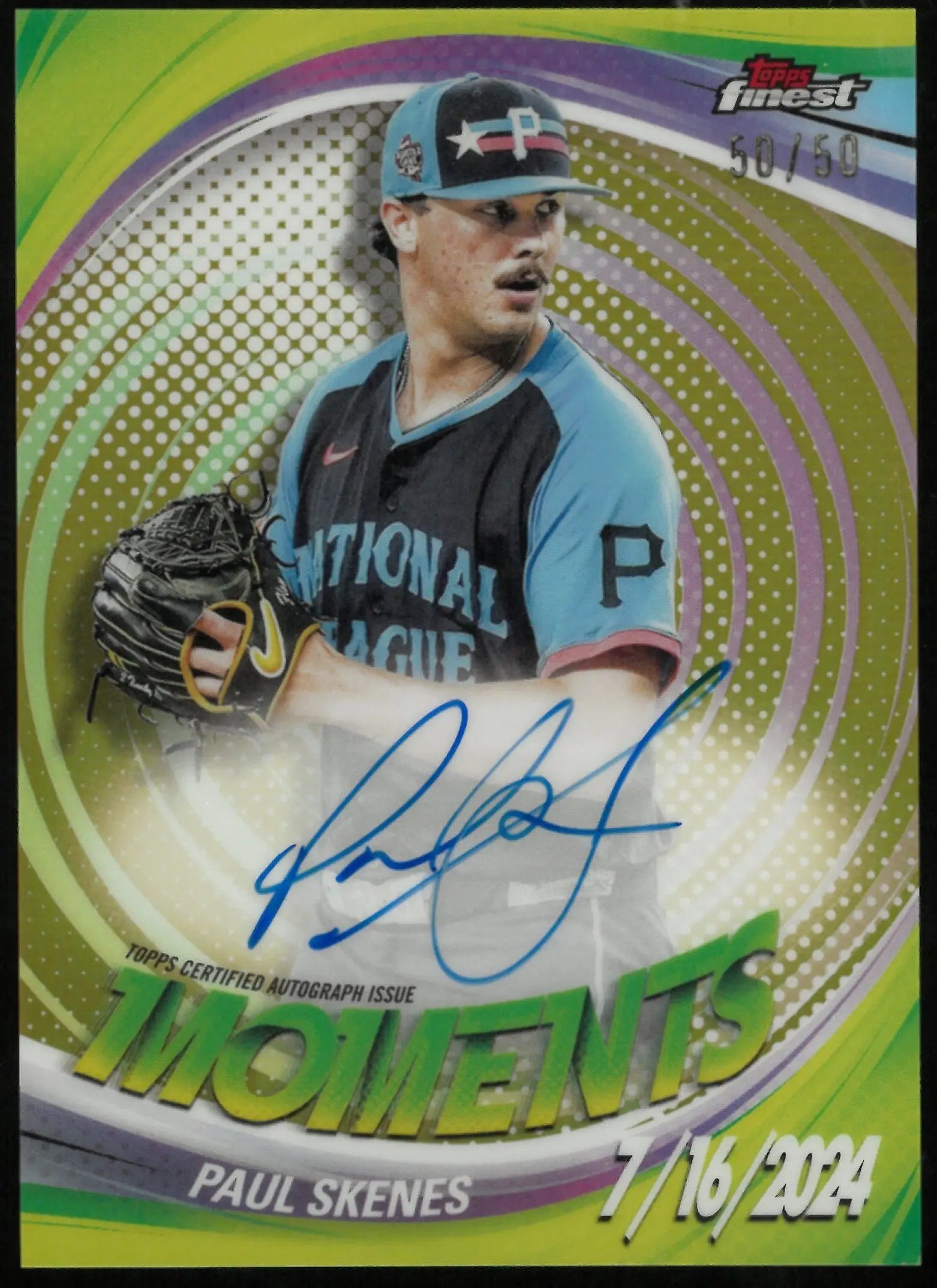 2025 Topps Finest Paul Skenes Autograph Card 50/50