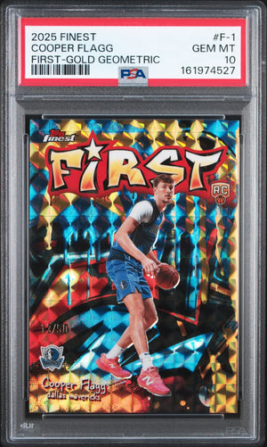2025 Topps Finest First #F-1 Cooper Flagg First-Gold Geometric Rookie /50 PSA 10 