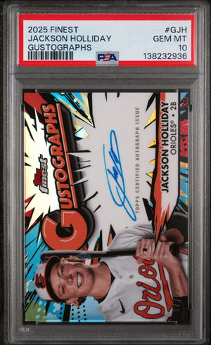 2025 Topps Finest Gustographs Auto Jackson Holliday PSA 10 /25 