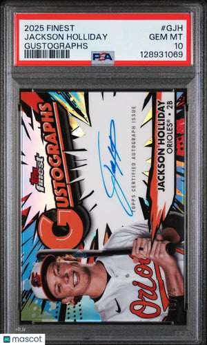 2025 Topps Finest Gustographs Jackson Holliday #GJH PSA 10 
