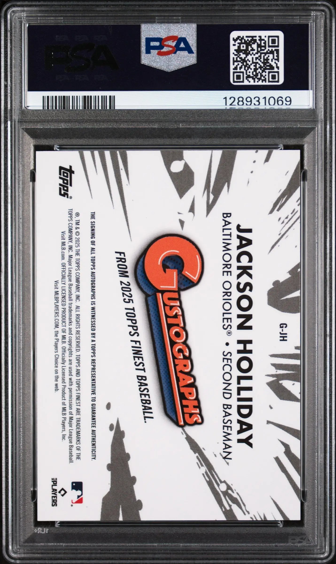2025 Topps Finest Gustographs Jackson Holliday #GJH PSA 10 