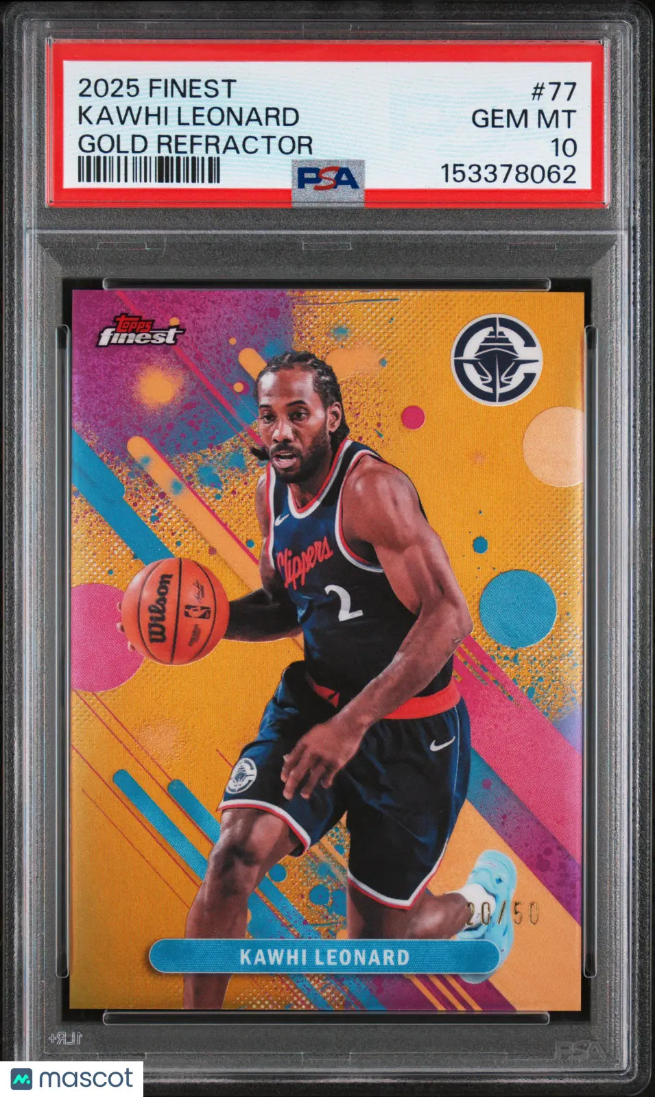 2025 Topps Finest Kawhi Leonard Gold Refractor /50 PSA 10 