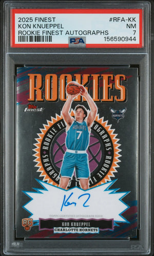 2025 Topps Finest Rookie Finest Autographs Kon Knueppel Auto PSA 7 
