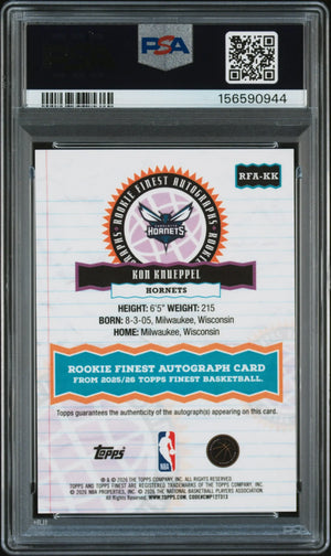 2025 Topps Finest Rookie Finest Autographs Kon Knueppel Auto PSA 7 