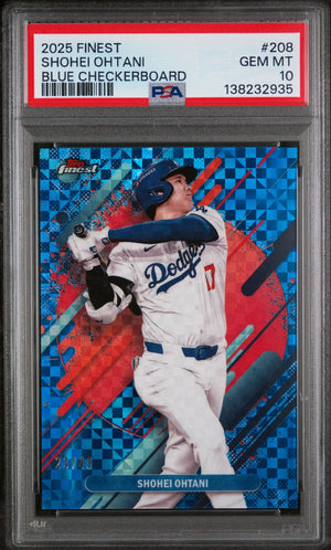 2025 Topps Finest Shohei Ohtani Blue Checkerboard /49 PSA 10 
