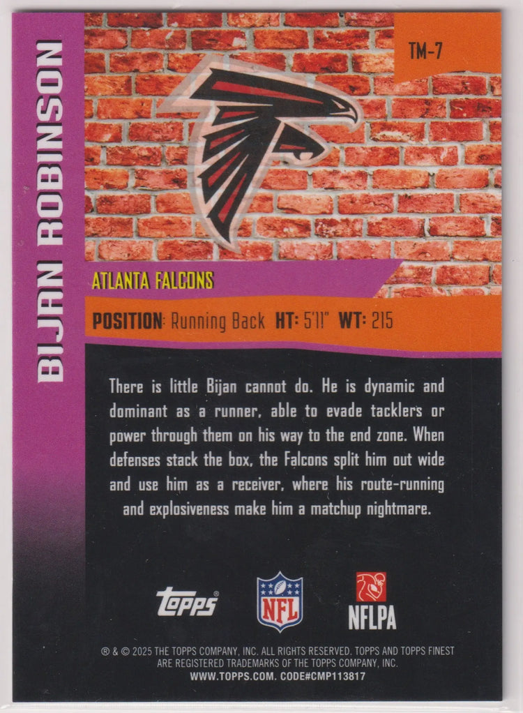 2025 Topps Finest The Man Bijan Robinson 