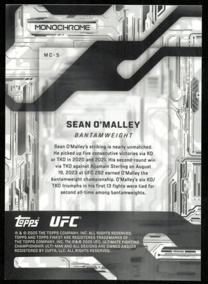 2025 Topps Finest UFC Monochrome Sean O'Malley SSP 