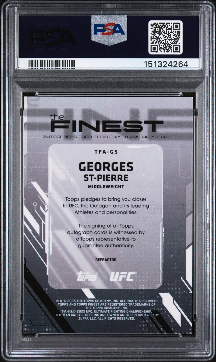 2025 Topps Finest UFC The Finest Auto Georges ST-Pierre #TFA-GS PSA 10 