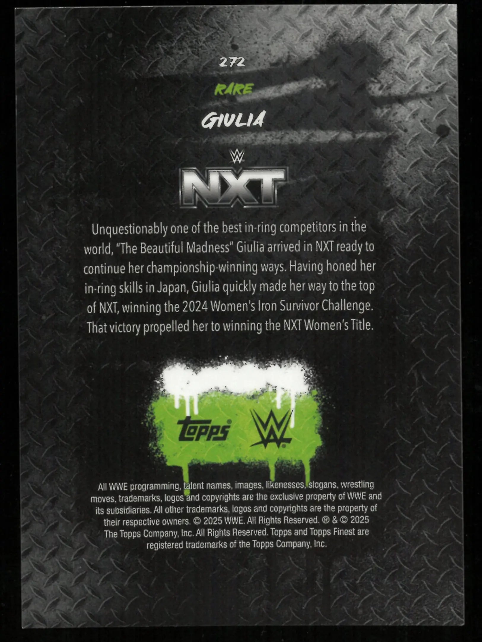 2025 Topps Finest WWE Rare Giulia NXT /20 