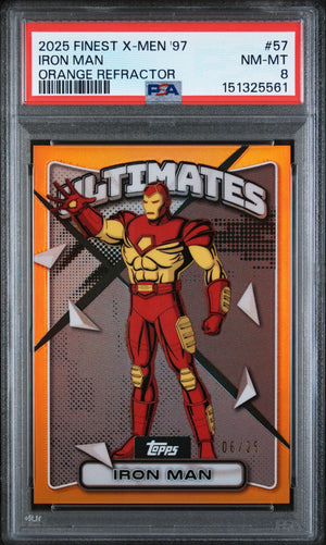 2025 Topps Finest X-Men '97 Iron Man /50 PSA 8 