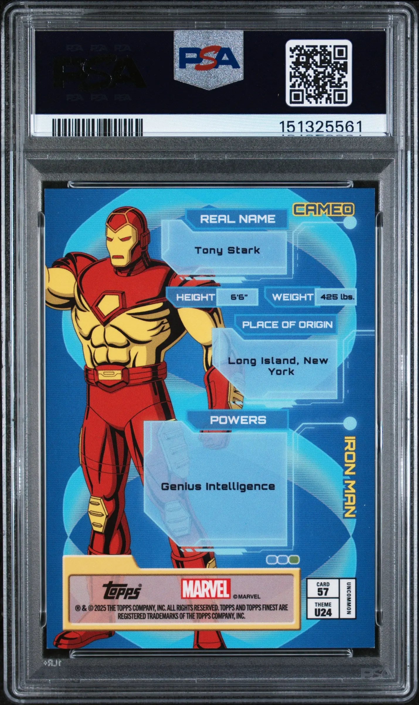2025 Topps Finest X-Men '97 Iron Man /50 PSA 8 