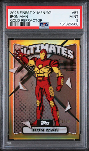 2025 Topps Finest X-Men '97 Ultimates Iron Man Orange /25 PSA 9 