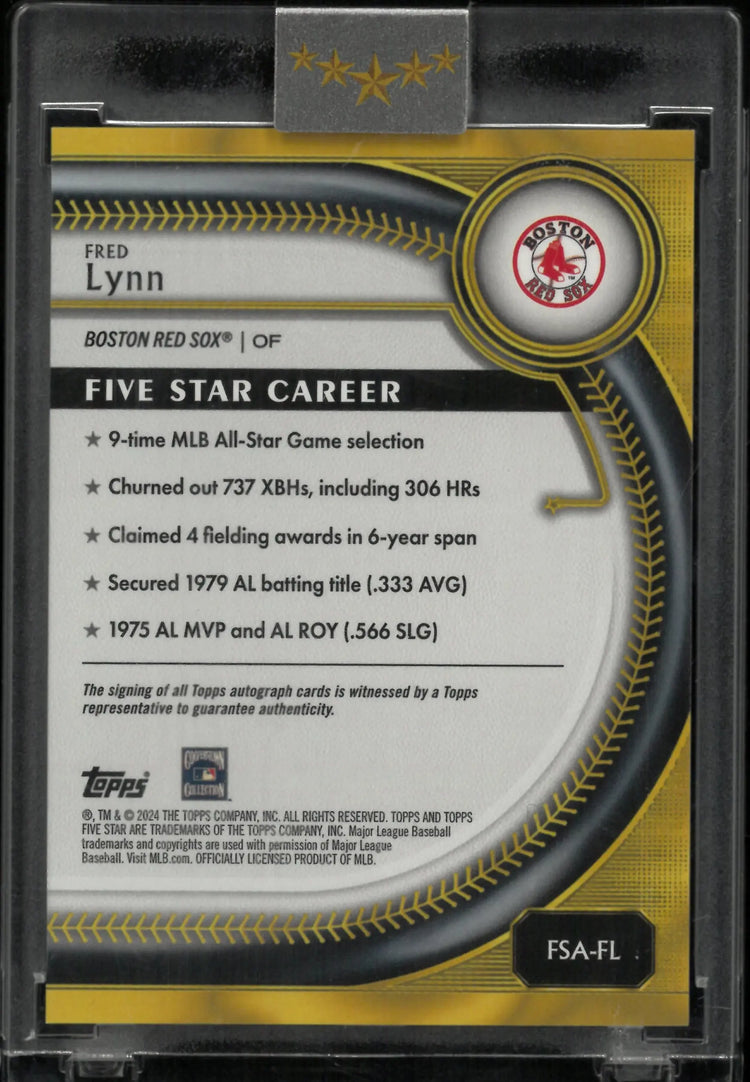 2025 Topps Five Star Auto Fed Lynn /75 