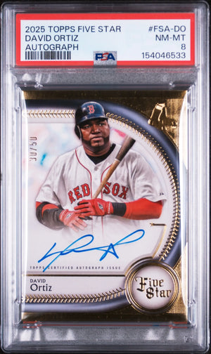 2025 Topps Five Star Autographs David Ortiz Auto /50 PSA 8 