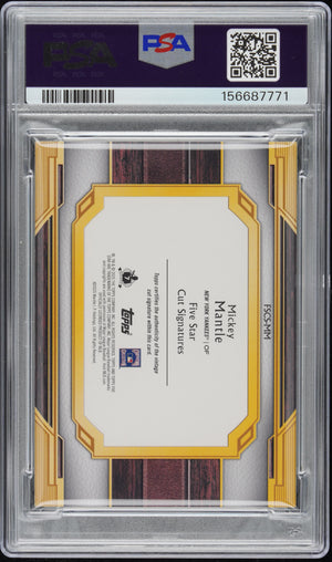 2025 Topps Five Star Baseball Five Star Cut Auto Mickey Mantle PSA 8 1/1 
