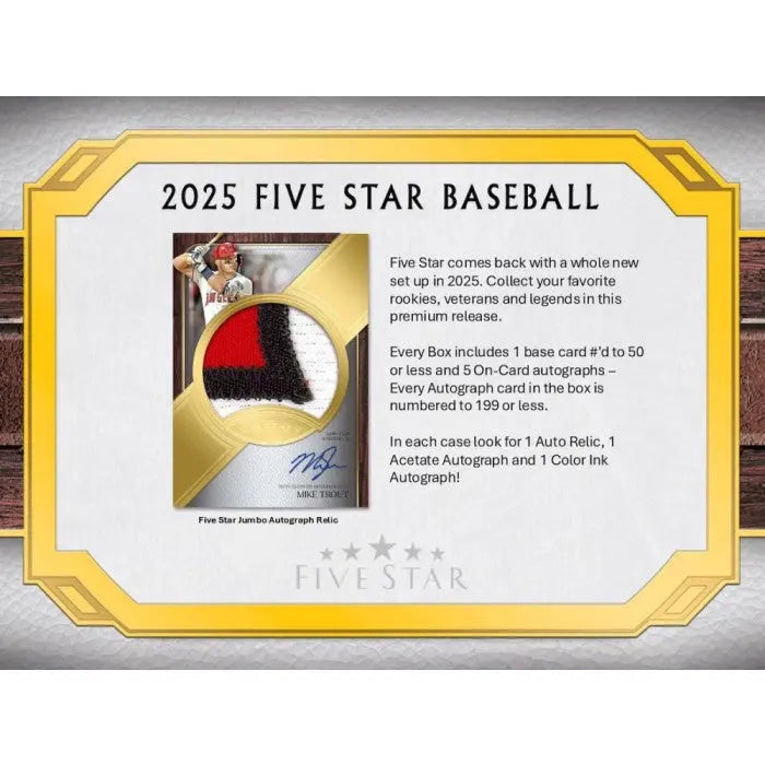 2025 Topps Five Star Baseball Hobby Box 