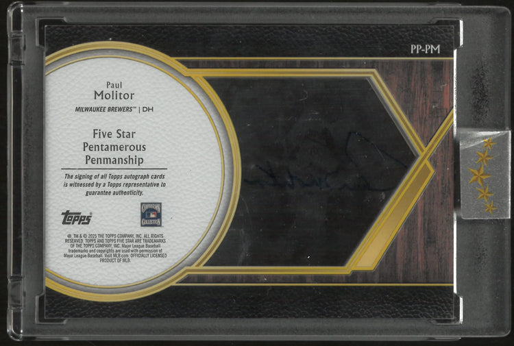 2025 Topps Five Star Pentamerous Penmanship Paul Molitor Autograph Auto /15 