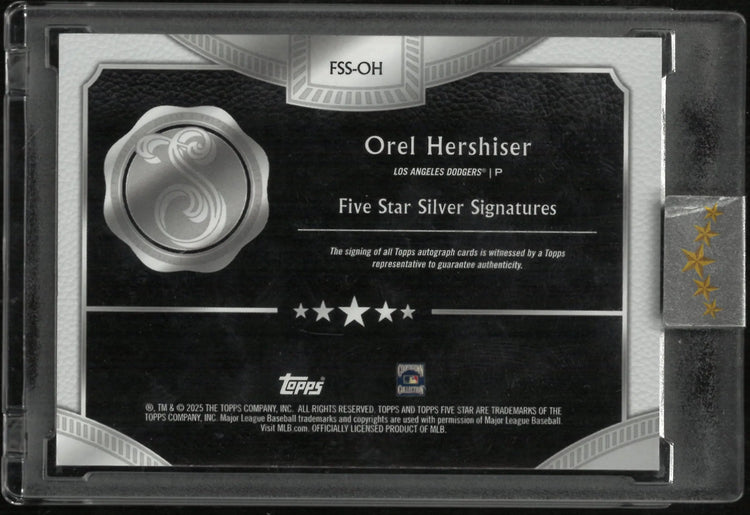 2025 Topps Five Star Silver Signatures Orel Hershiser /10 