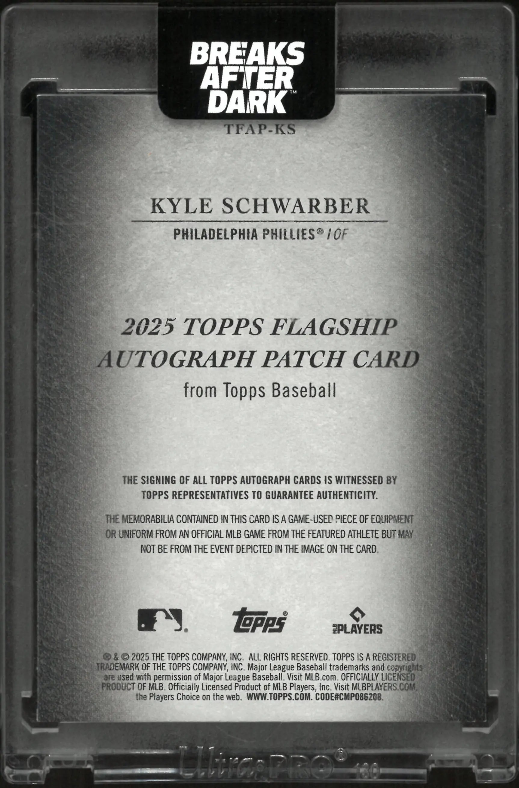 2025 Topps Flagship Autograph Patch Kyle Schwarber /15 