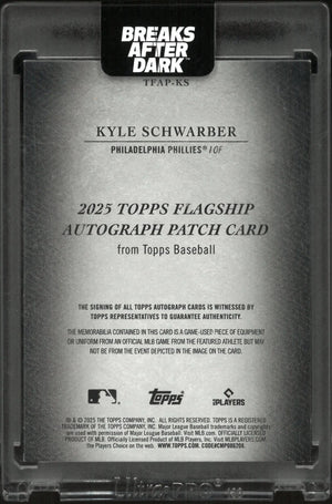2025 Topps Flagship Autograph Patch Kyle Schwarber /15 