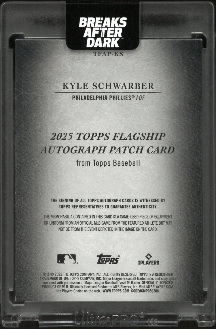 2025 Topps Flagship Autograph Patch Kyle Schwarber /15 